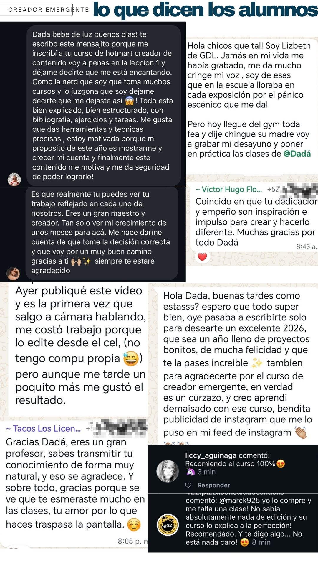 lo que dicen los alumnos