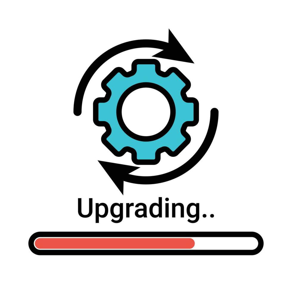 update-icon-upgrade-system-sign-installing-software-gear-settings-application-update-process-completed-refresh-button-update-status-symbol-updating-system-software-illustration-vector